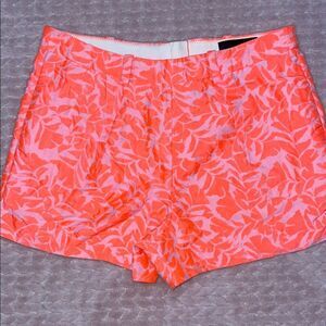 J.Crew Womens Neon Jacquard Coral Pink Floral Shorts